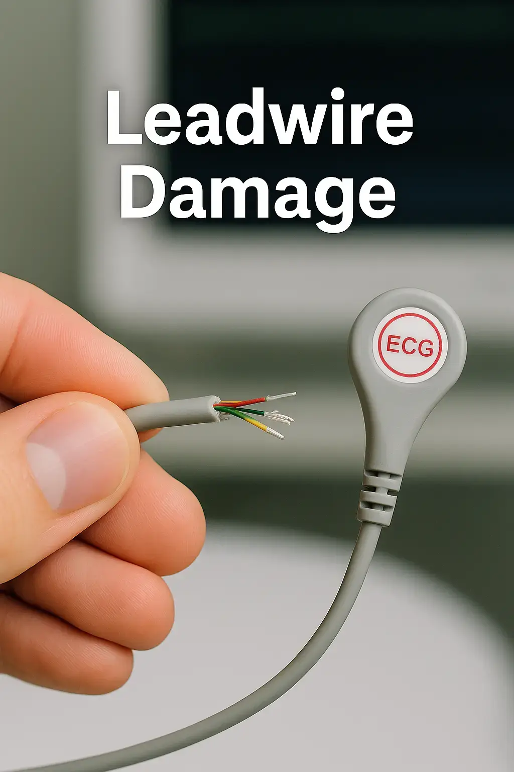 Damaged EKG Leadwire Example