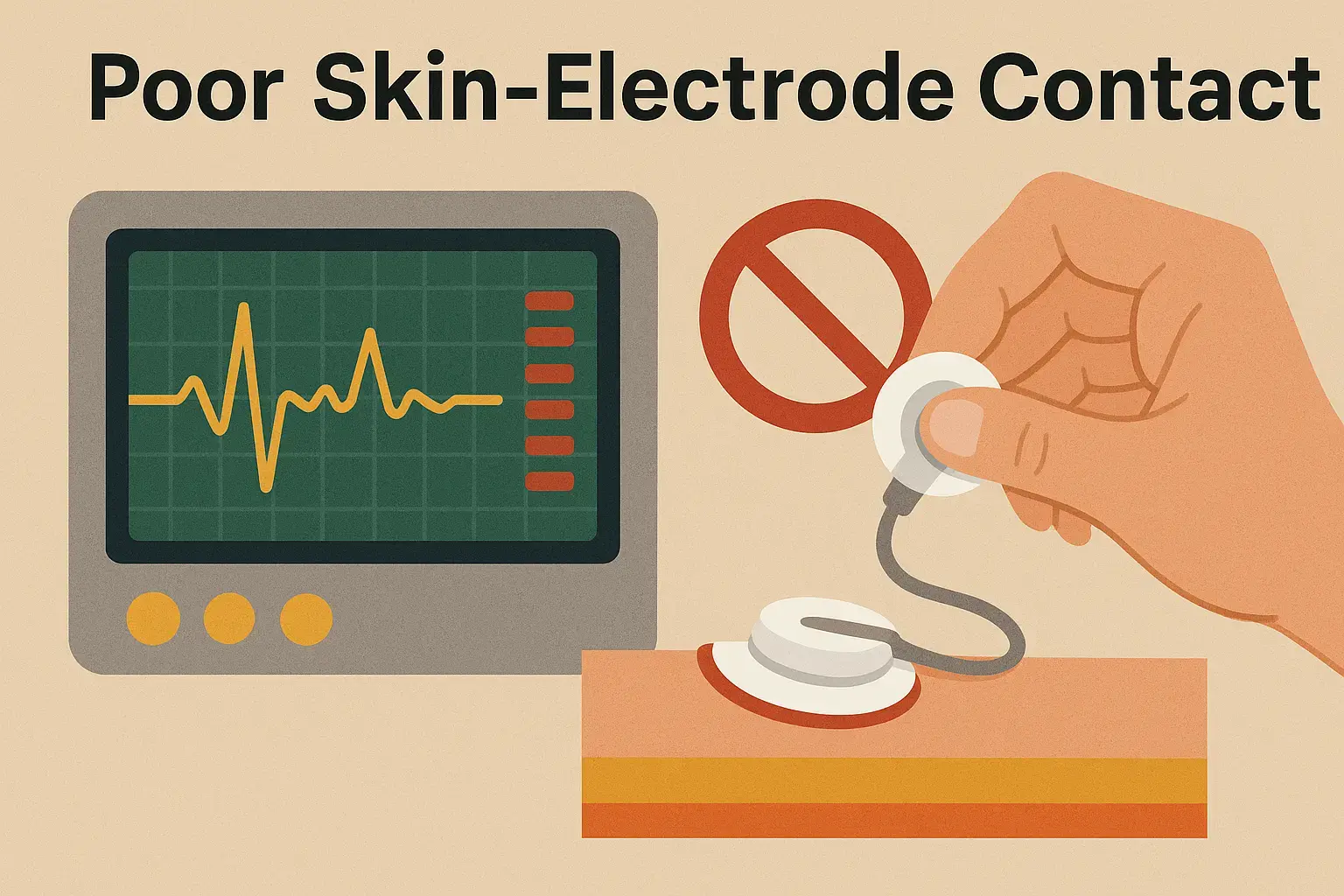 Poor Skin Electrode Contact Example