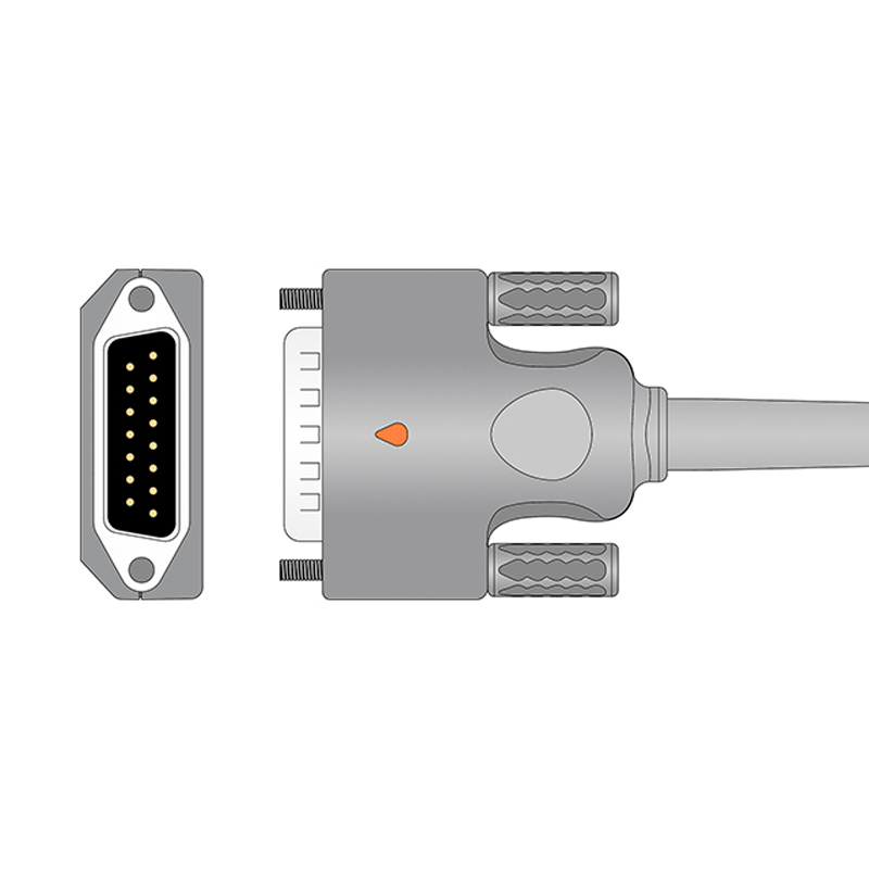 Compatible 10-lead Diagnostic(EKG) One-Piece ECG Cable with 4mm Banana end (comparable to Edan 01.57.107048) AHA (comparable to Edan 01.57.107048) – image 2 of 2