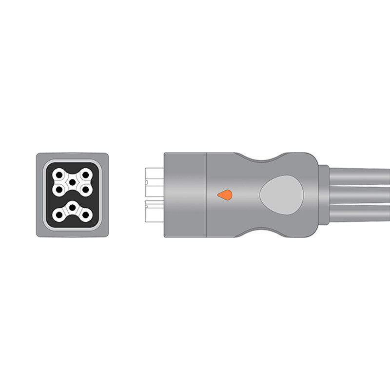 Compatible 3-lead Telemetry ECG Leadwire with Snap end Molded 0.9m AHA (comparable to GE Healthcare 394111-002) (comparable to GE Healthcare 394111-002) – image 2 of 2