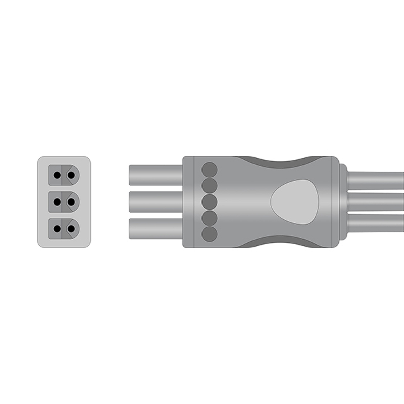 Compatible 3-lead ECG Leadwire with Snap end Molded 0.9m AHA (for use with Siemens) – image 2 of 2