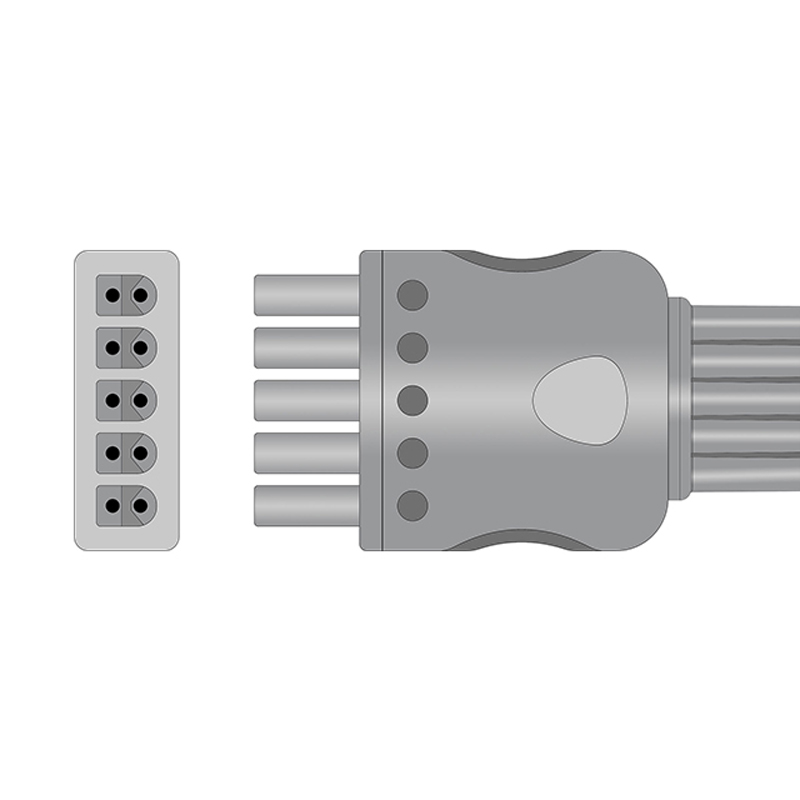 Compatible 5-lead ECG Leadwire with Snap end Molded 0.9m AHA (comparable to Siemens MS16229) (comparable to Siemens MS16229) – image 2 of 2