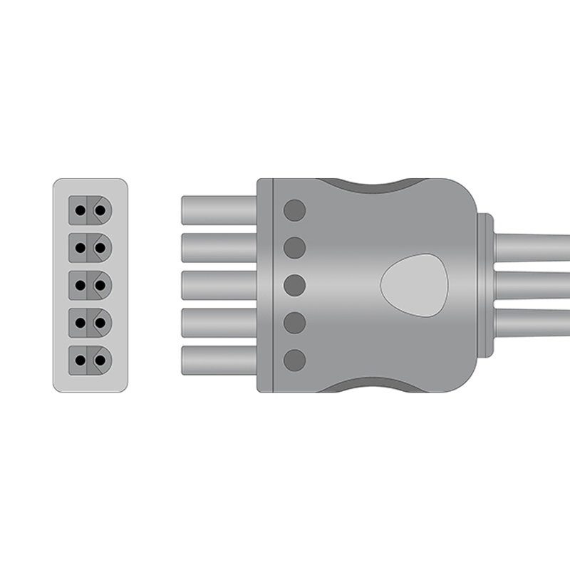 Compatible 3/5-lead ECG Leadwire with Snap end Molded 0.9m AHA (comparable to Draeger MS16233) (comparable to Draeger MS16233) – image 2 of 2