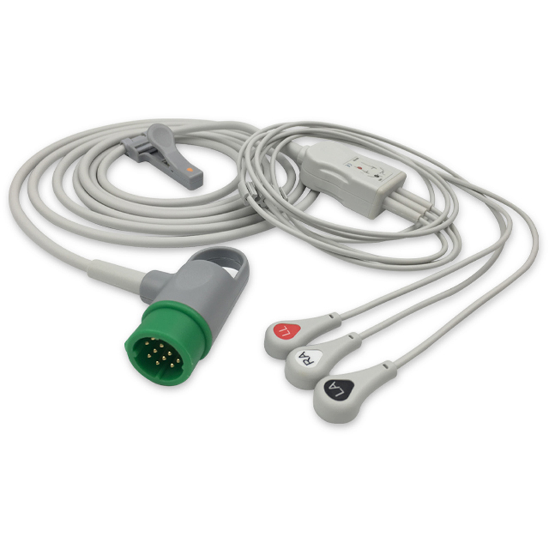 Compatible 3-lead One-Piece ECG Cable with Snap end (comparable to Physio-Control 11110-000029) AHA (comparable to Physio-Control 11110-000029) – image 1 of 2