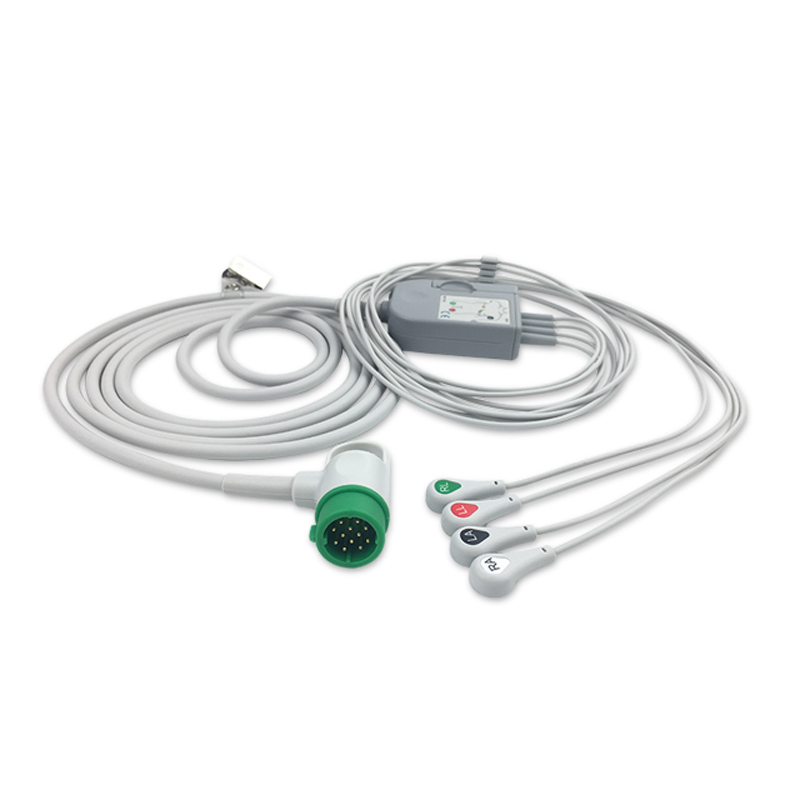 Compatible 4-lead One-Piece ECG Cable with Snap end (comparable to Physio-Control 11111-000018) AHA (comparable to Physio-Control 11111-000018) – image 1 of 2