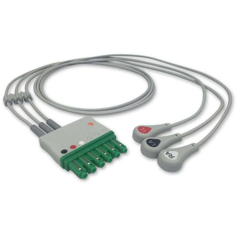 Compatible 3-lead ECG Leadwire with Snap end Molded 0.9m AHA (comparable to Draeger MS14556) (comparable to Draeger MS14556) – image 1 of 2