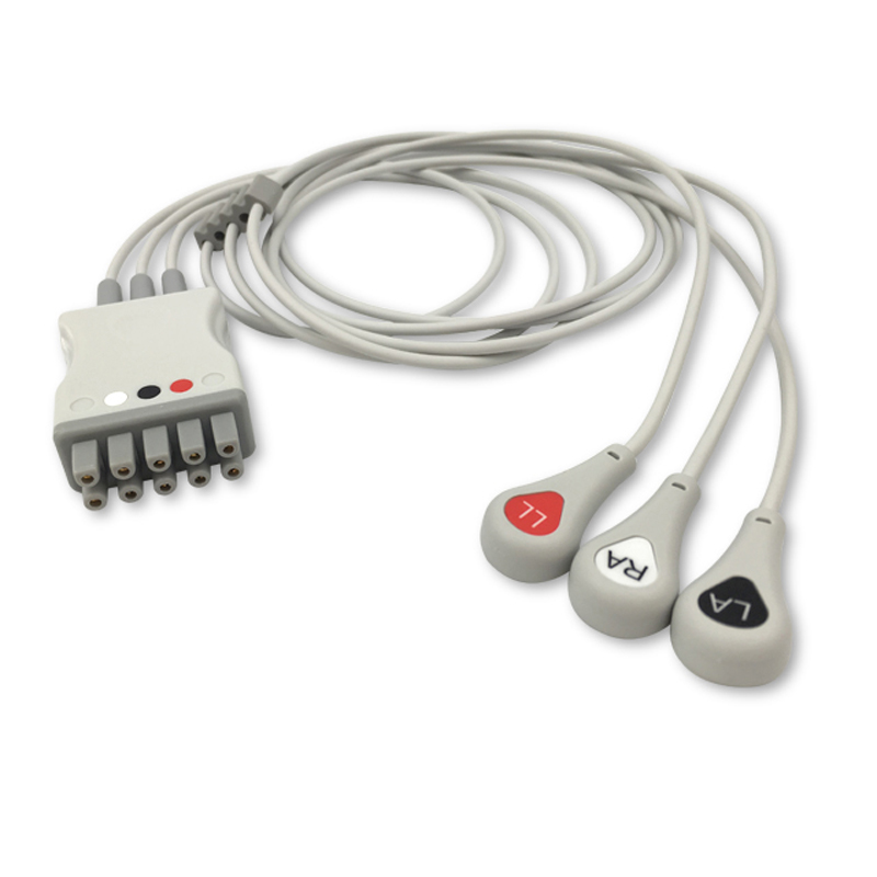 Compatible 3-lead ECG Leadwire with Snap end Molded 0.9m AHA (comparable to GE Healthcare 411203-001) (comparable to GE Healthcare 411203-001) – image 1 of 2