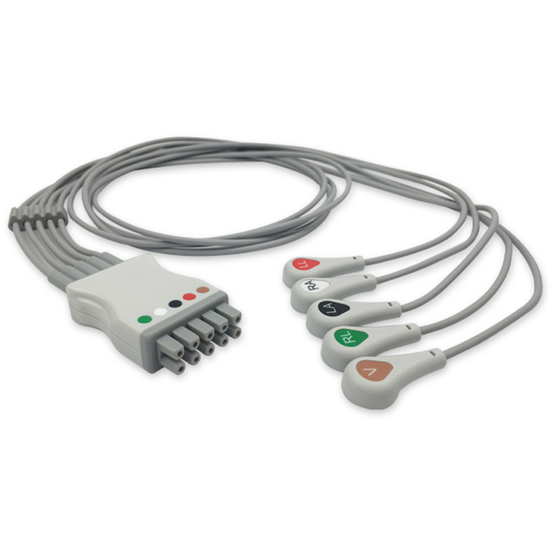 Compatible 5-lead ECG Leadwire with Snap end Molded 0.9m AHA (comparable to GE Healthcare 411202-001) (comparable to GE Healthcare 411202-001) – image 1 of 2