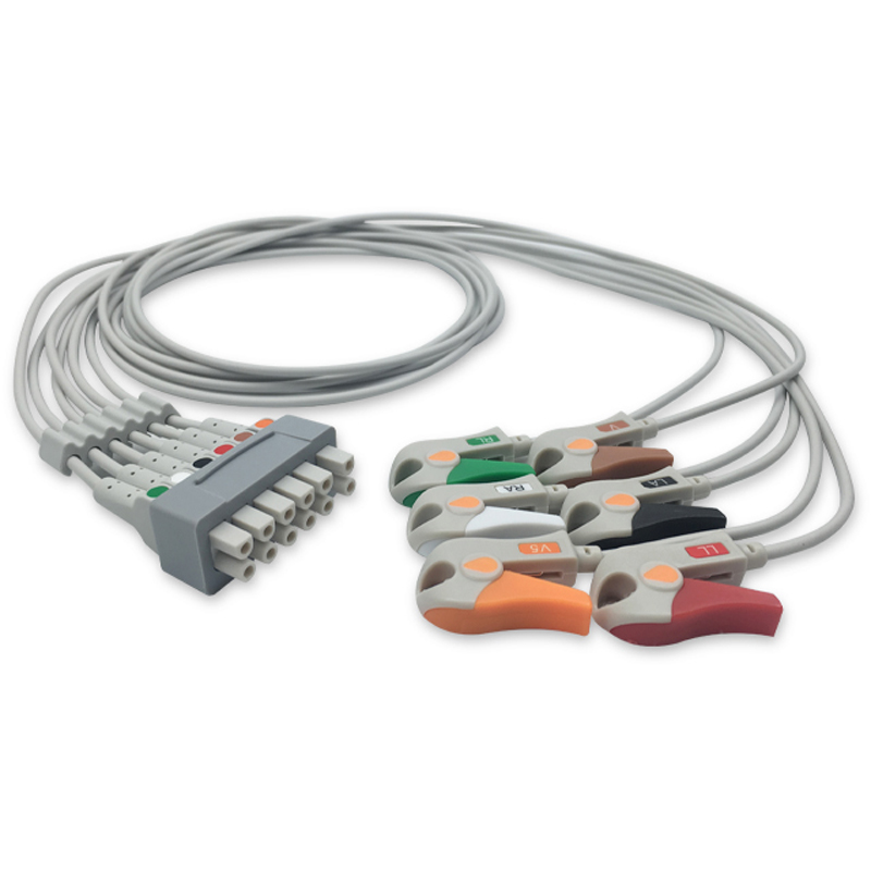 Compatible 6-lead ECG Leadwire with Grabber/Pinch end Individual 0.9m AHA (comparable to GE Healthcare 2106397-001) (comparable to GE Healthcare 2106397-001) – image 1 of 2