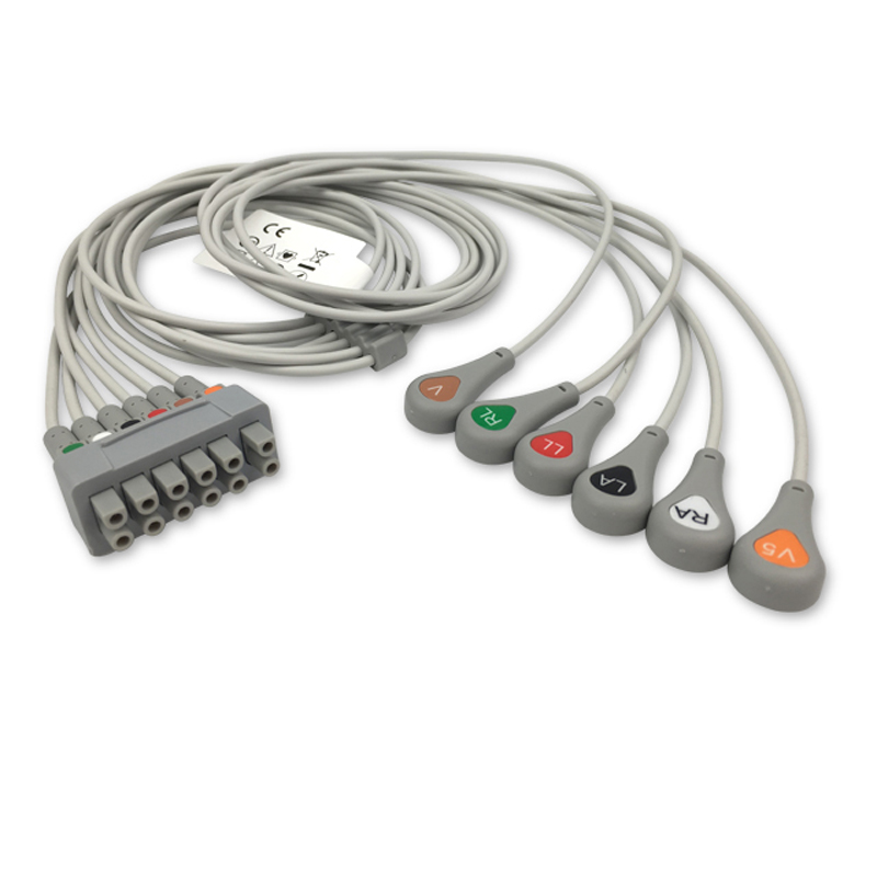 Compatible 6-lead ECG Leadwire with Snap end Individual 0.9m AHA (comparable to GE Healthcare 421930-002) (comparable to GE Healthcare 421930-002) – image 1 of 2
