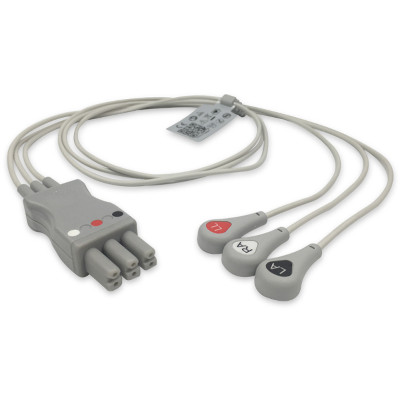 Compatible 3-lead ECG Leadwire with Snap end Molded 0.9m AHA (for use with Siemens) – image 1 of 2
