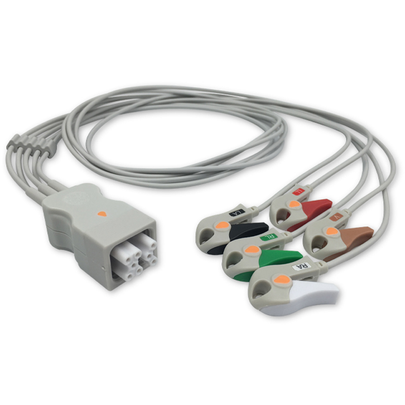 Compatible 5-lead Telemetry ECG Leadwire with Grabber/Pinch end Molded 0.9m AHA (comparable to GE Healthcare 394111-502) (comparable to GE Healthcare 394111-502) – image 1 of 2
