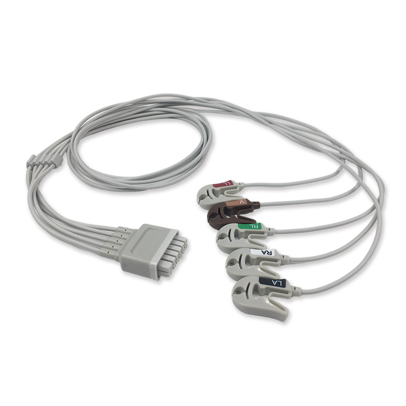 Compatible 5-lead Telemetry ECG Leadwire with Grabber/Pinch end Molded 0.9m AHA (comparable to Mindray 009-004787-00) (comparable to Mindray 009-004787-00)