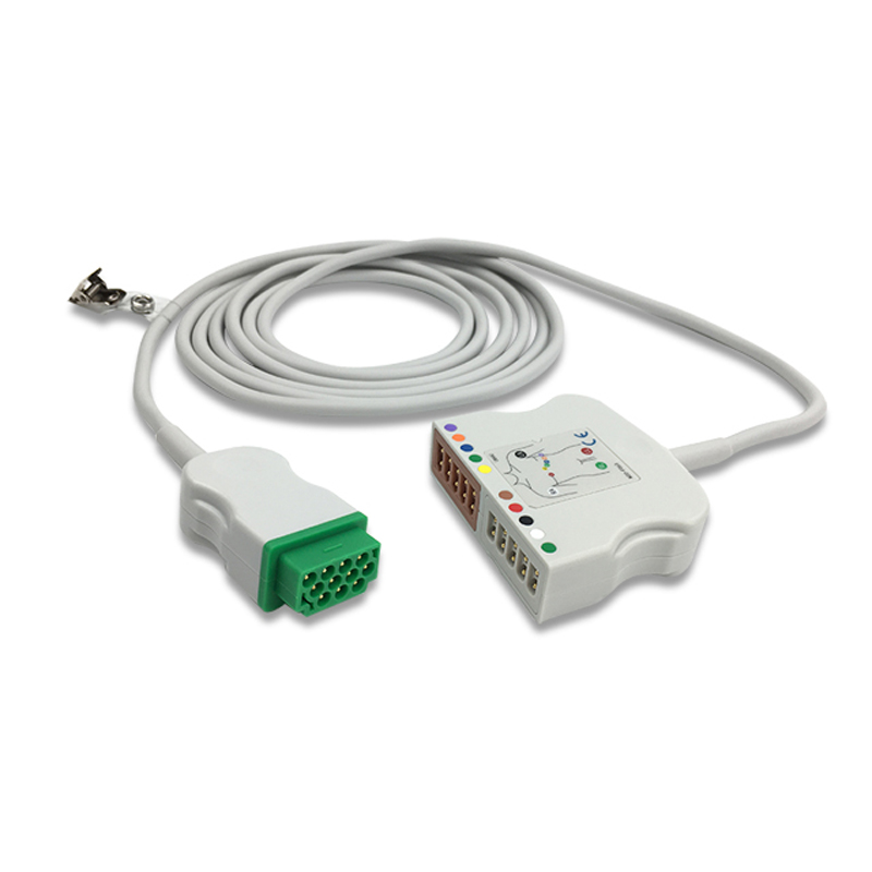 Compatible 10-lead with Respiratory Rate ECG Trunk Cable AHA (comparable to GE Healthcare 2017006-001) (comparable to GE Healthcare 2017006-001) – image 1 of 2