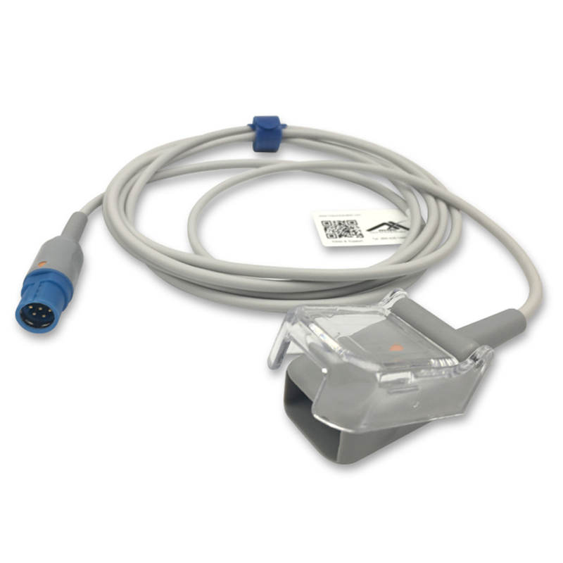 Compatible SpO2 Adapter Cable 2.4m (comparable to Draeger 3375834, used with Nellcor Oxismart Sensors) (comparable to Draeger 3375834) – image 1 of 2
