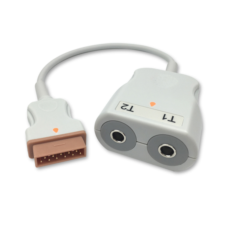 Compatible 2-Channel Temperature Adapter Cable 0.3m (comparable to GE Healthcare 2104178-002, used with: 400 Series Probe) (comparable to GE Healthcare 2104178-002) – image 1 of 2