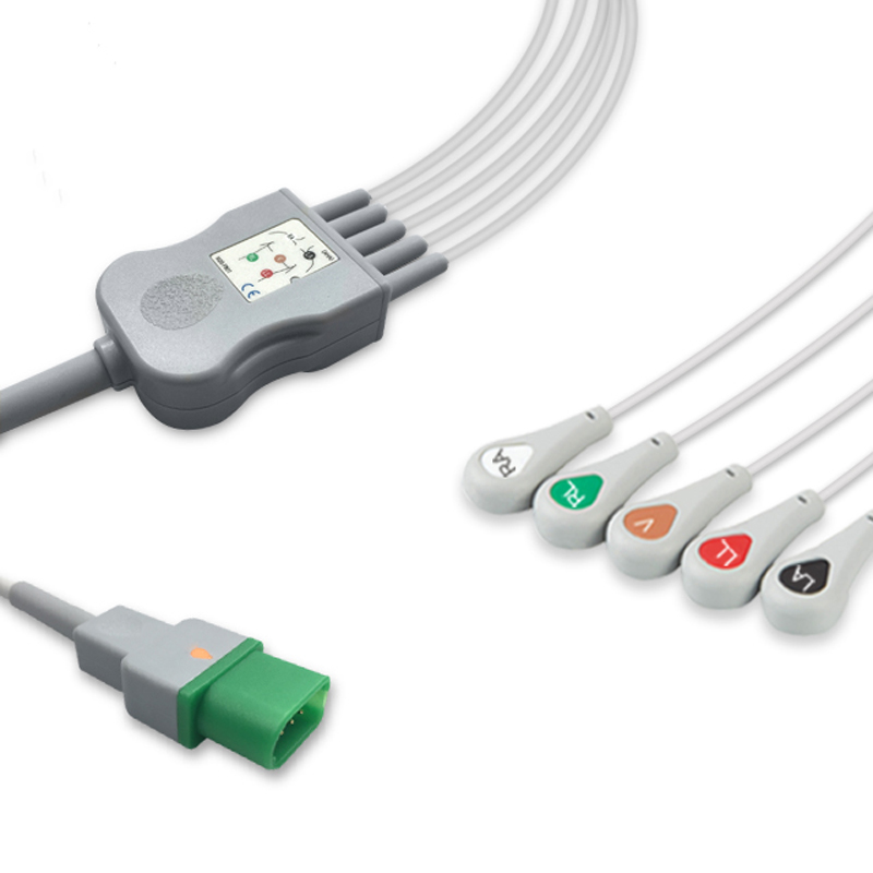 Compatible 5-lead One-Piece ECG Cable with Snap end (comparable to Mindray 0012-00-1156-01) AHA (comparable to Mindray 0012-00-1156-01) – image 1 of 2