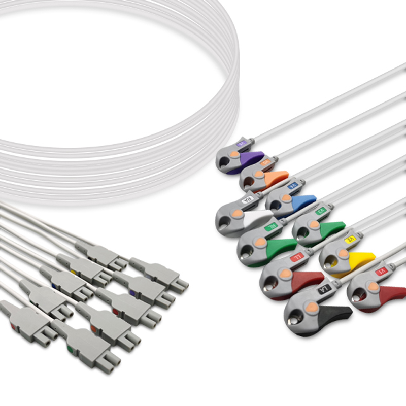 Compatible 10-lead ECG Leadwire with Grabber/Pinch end Individual 0.9m+1.3m AHA (comparable to GE Healthcare 2104749-001) (comparable to GE Healthcare 2104749-001) – image 1 of 2