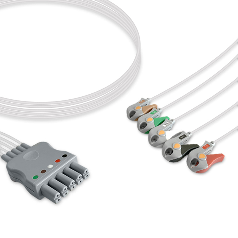 Compatible 5-lead ECG Leadwire with Grabber/Pinch end Molded 0.9m AHA (comparable to Siemens 5956359) (comparable to Siemens 5956359) – image 1 of 2