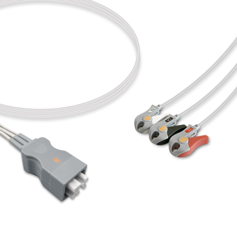 Compatible 3-lead Telemetry ECG Leadwire with Grabber/Pinch end Molded 0.9m AHA (comparable to GE Healthcare 394111-013) (comparable to GE Healthcare 394111-013) – image 1 of 2